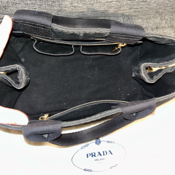 PRADA Canapa Canvas Tote Bag Black - Picture 8 of 14